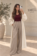 Pantalon tailleur large à pinces