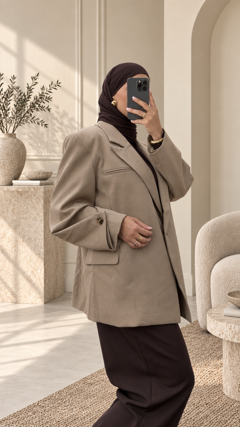 Blazer oversize structuré - Beige