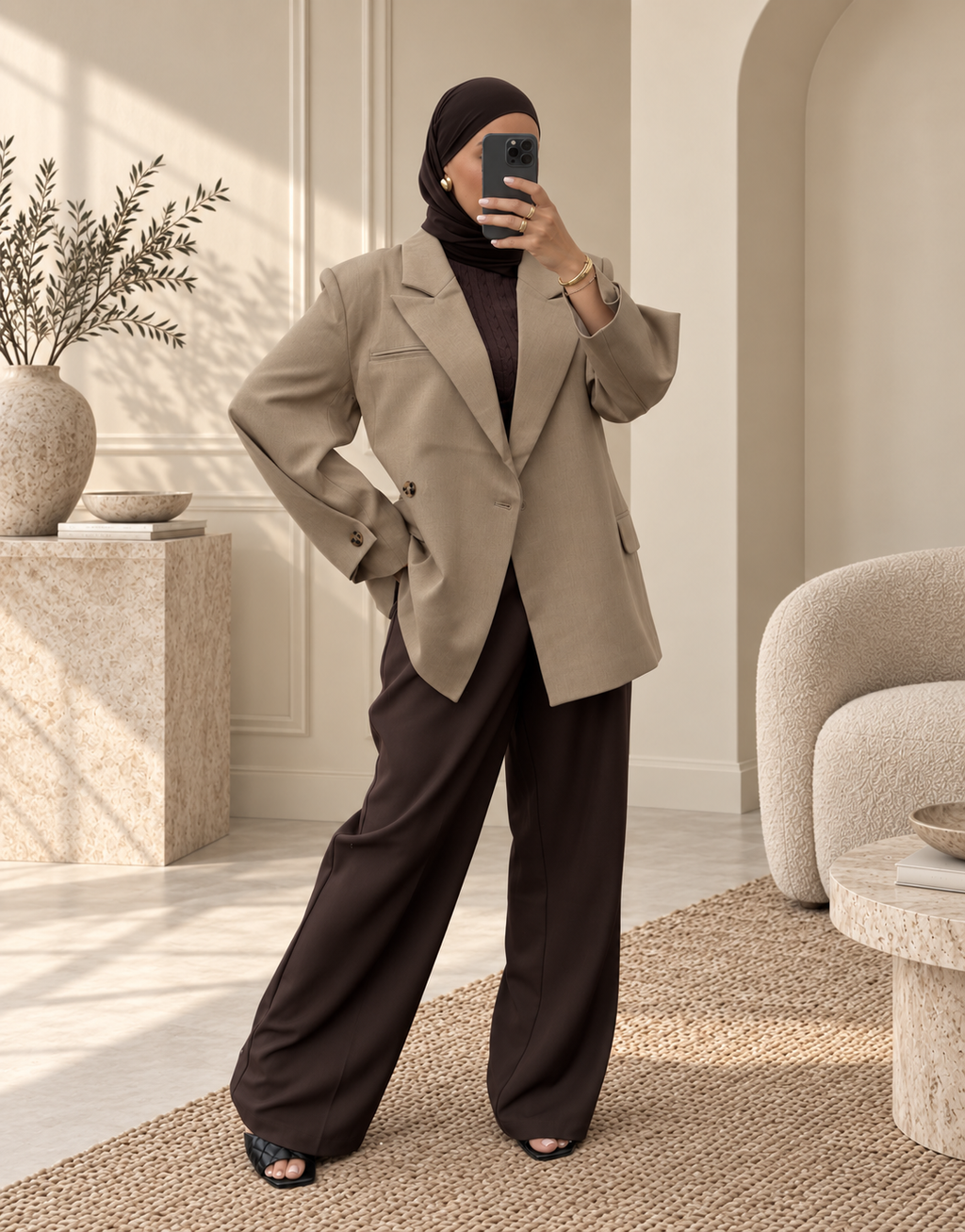 Blazer oversize structuré - Beige