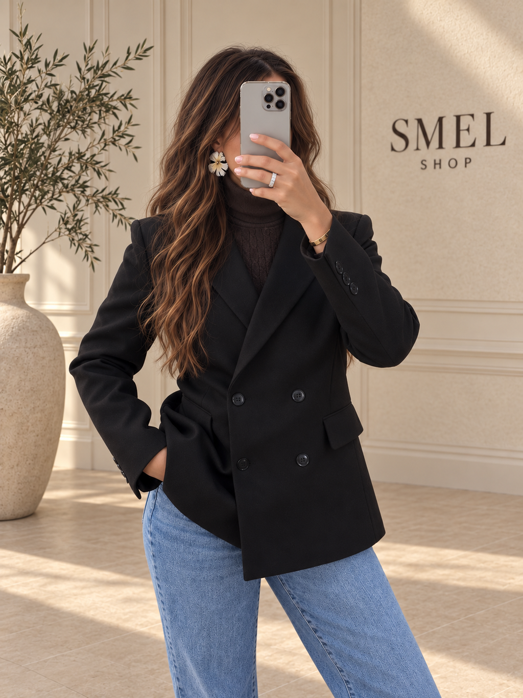 Veste blazer Saharienne - Noire