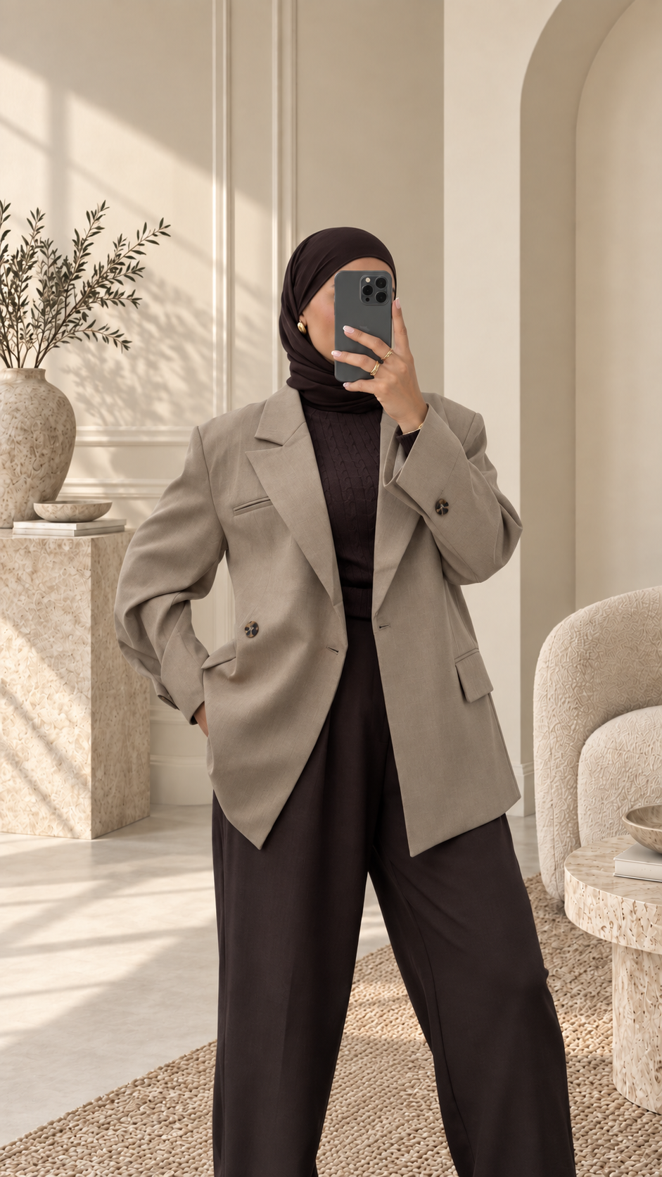 Blazer oversize structuré - Beige