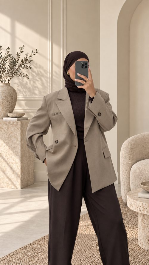 Blazer oversize structuré - Beige