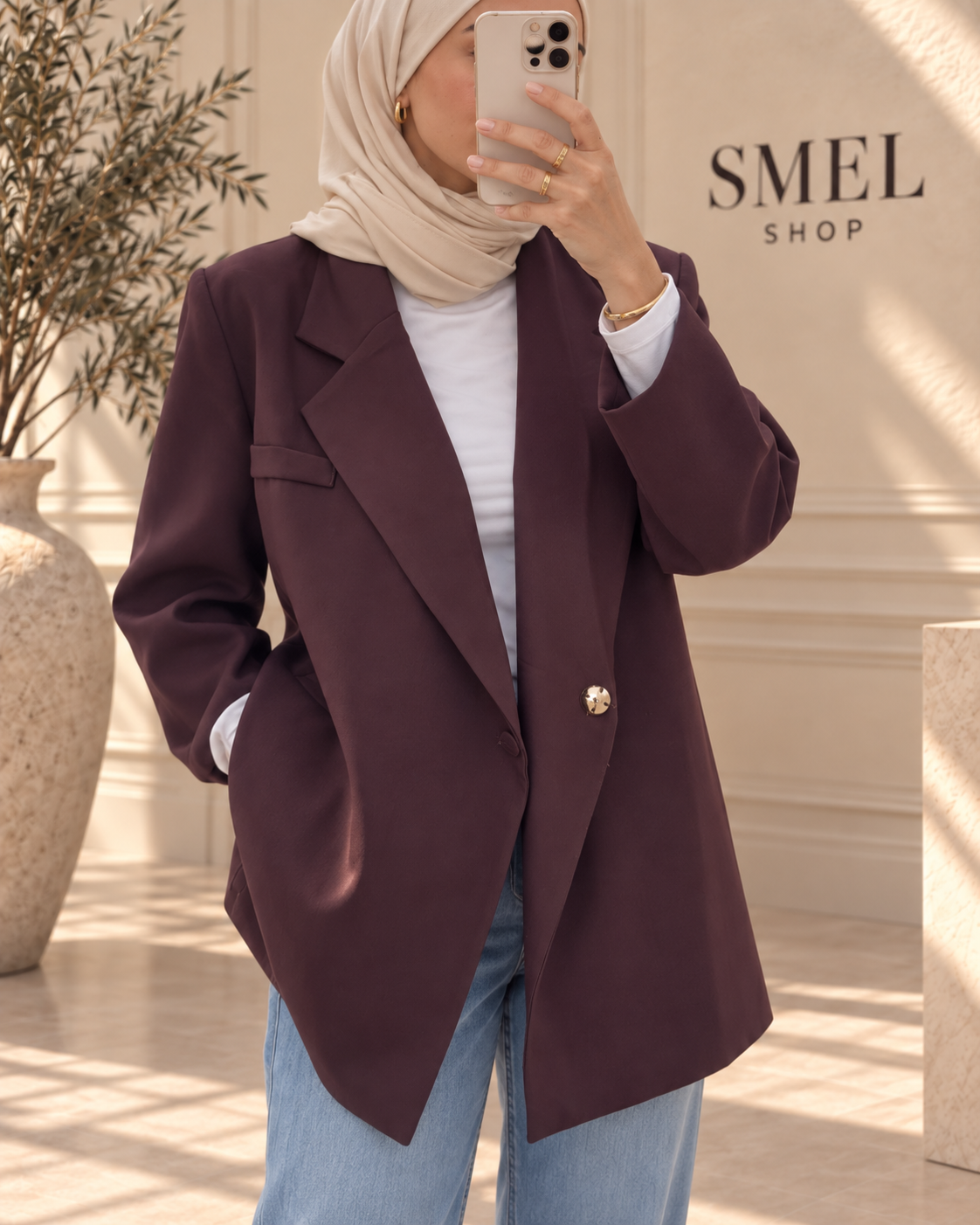 Blazer oversize à manches courtes
