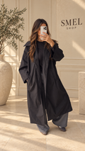 Trench long noir oversize