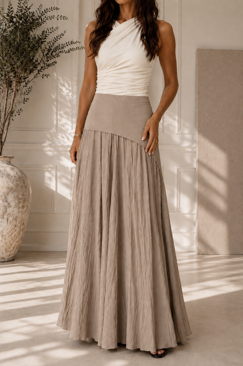 Jupe Saharienne Beige