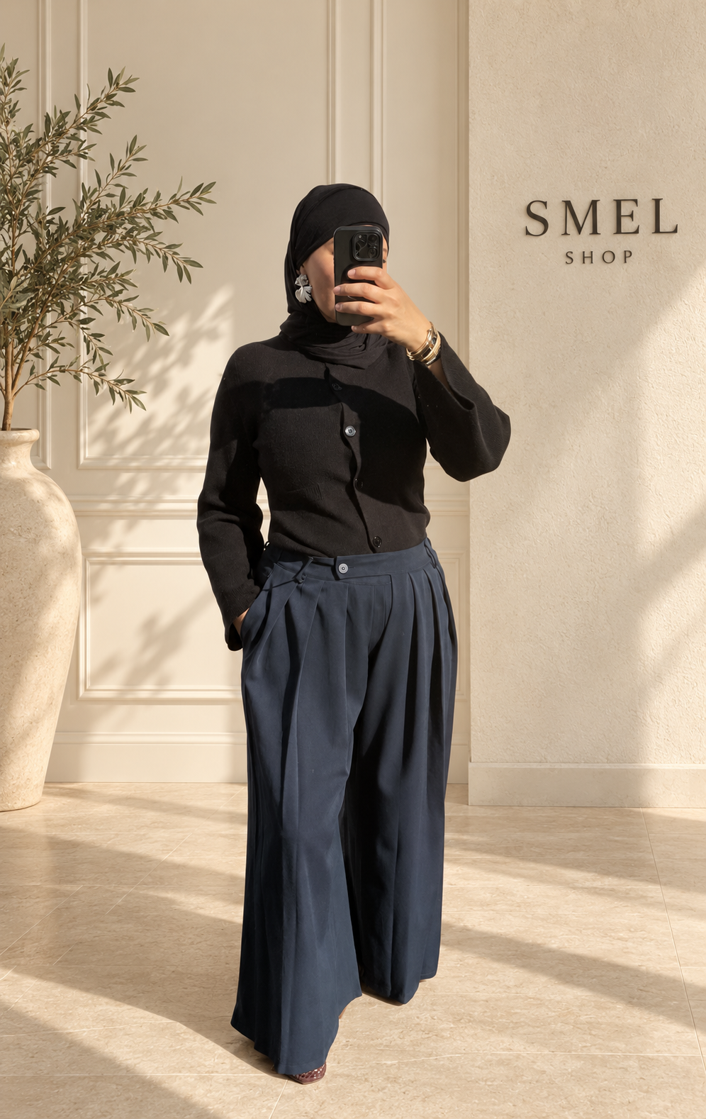 Pantalon Palazzo marine
