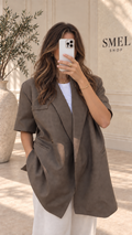 Blazer oversize à manches courtes