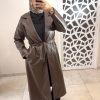 Trench similicuir marron