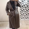 Trench similicuir marron