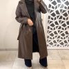Trench similicuir marron