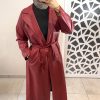 Trench similicuir rouge