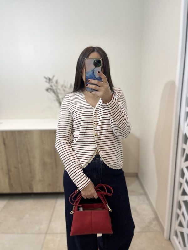 Pull marinière rouge