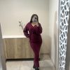 Ensemble jupe cache coeur bordeaux