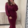 Ensemble jupe cache coeur bordeaux