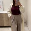 Pantalon taille haute taupe