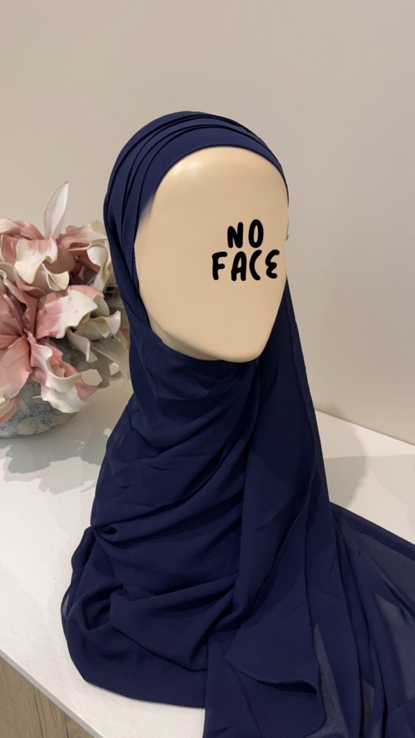Hijab préformé bleu marine