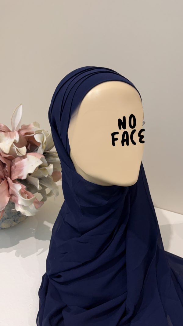 Hijab préformé bleu marine
