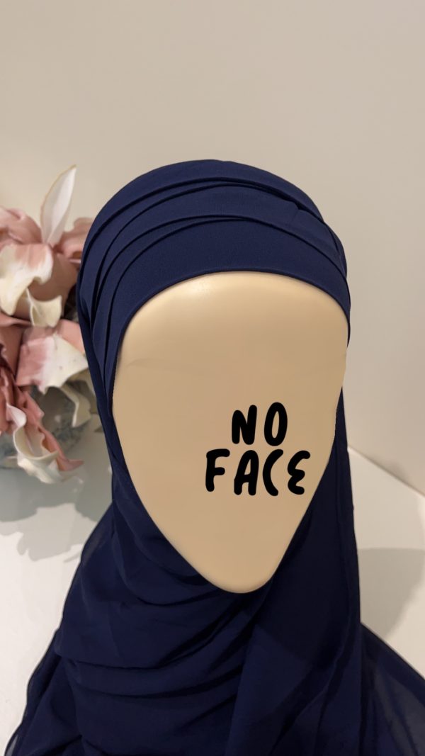 Hijab préformé bleu marine