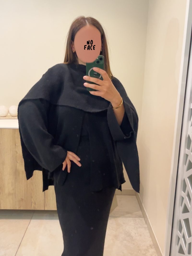 Ensemble jupe avec écharpe noir
