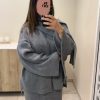 Ensemble jupe avec écharpe gris