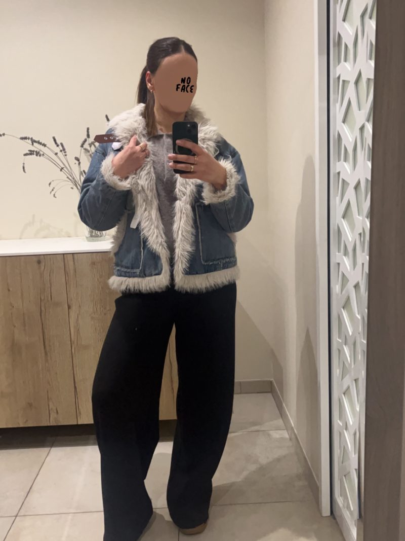 Veste en jeans fourrure