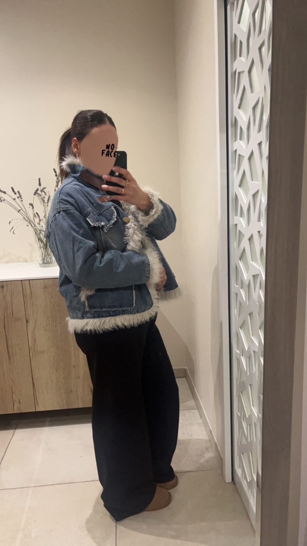 Veste en jeans fourrure