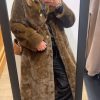 Manteau long fourrure marron