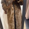 Manteau long fourrure marron