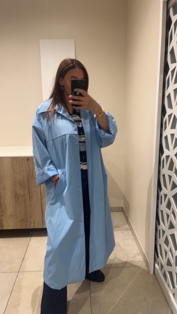 Gabardine long bleu