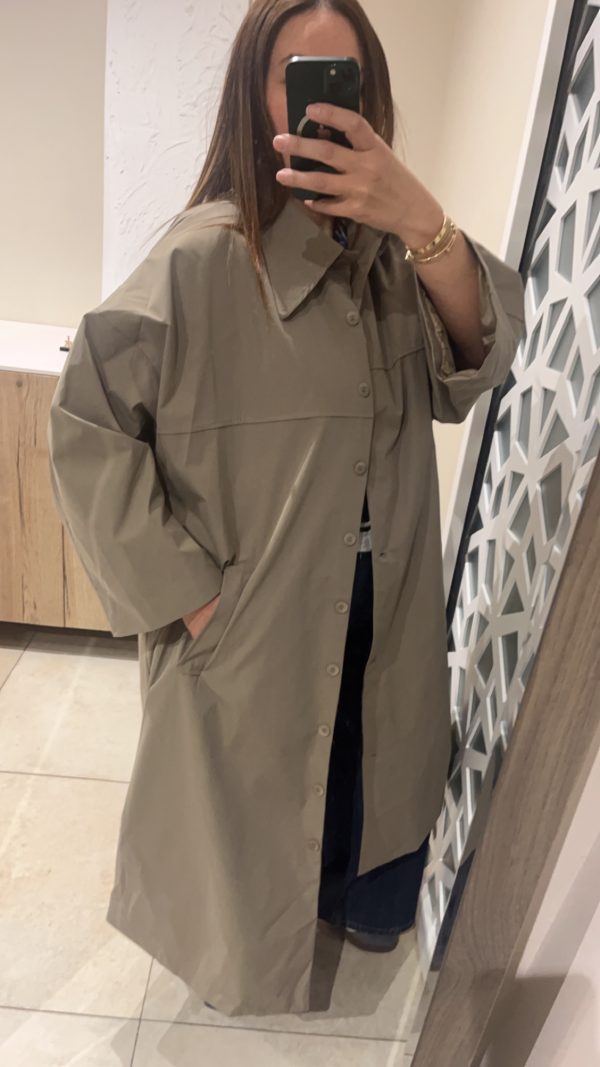 Gabardine long taupe