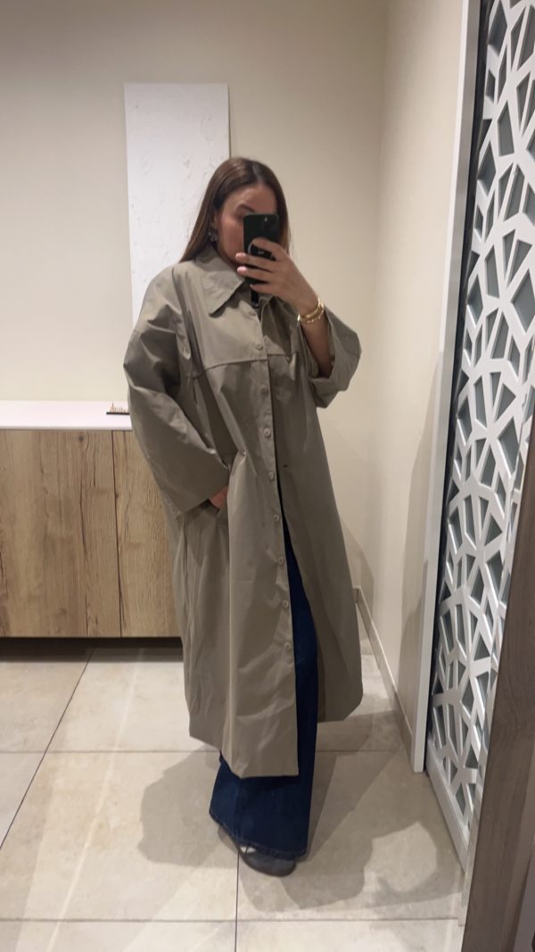 Gabardine long taupe