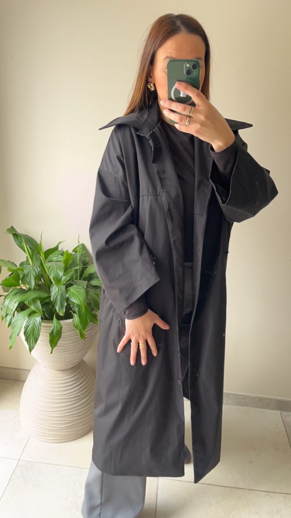 Gabardine long noir