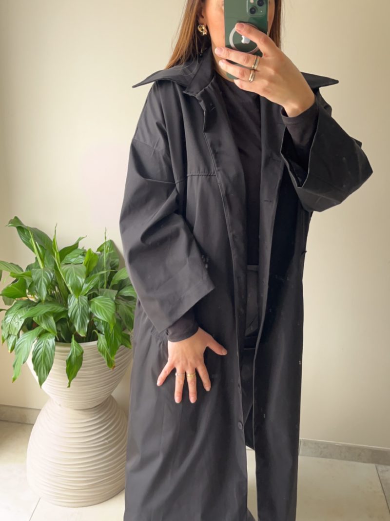 Gabardine long noir