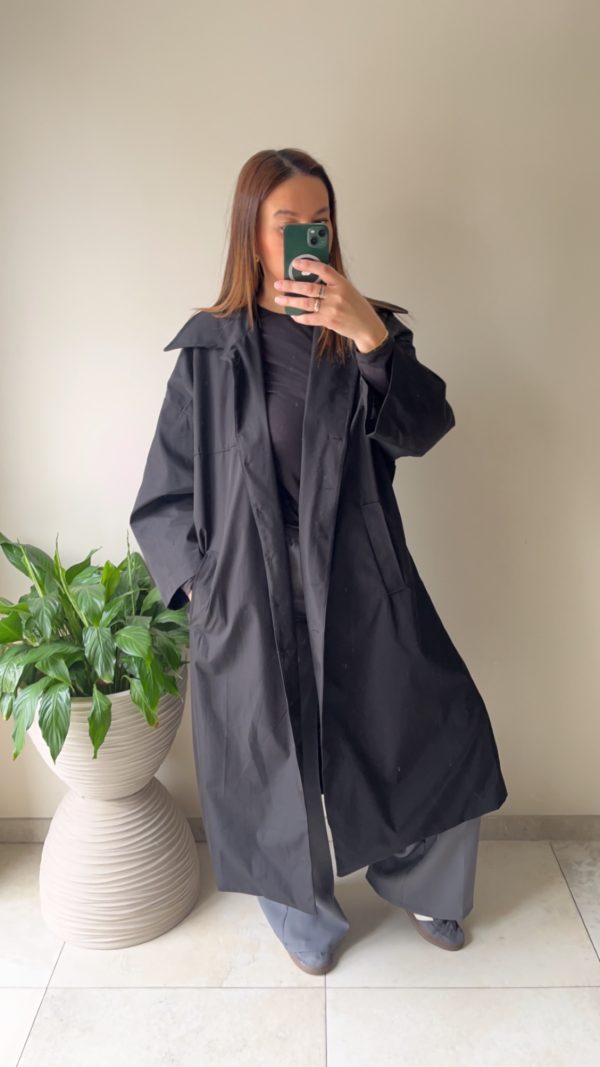 Gabardine long noir