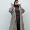 Gabardine long taupe