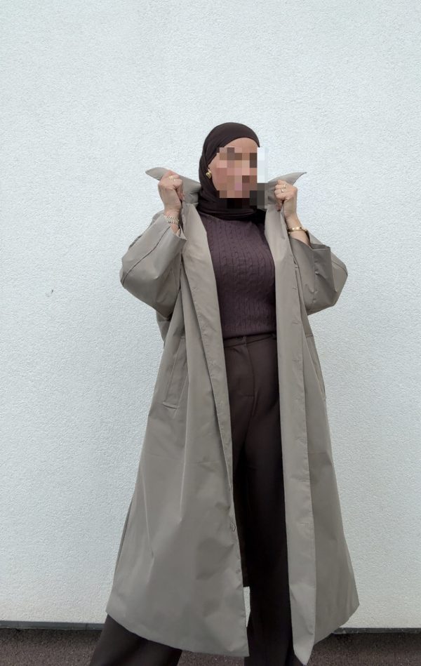 Gabardine long taupe