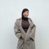 Gabardine long taupe