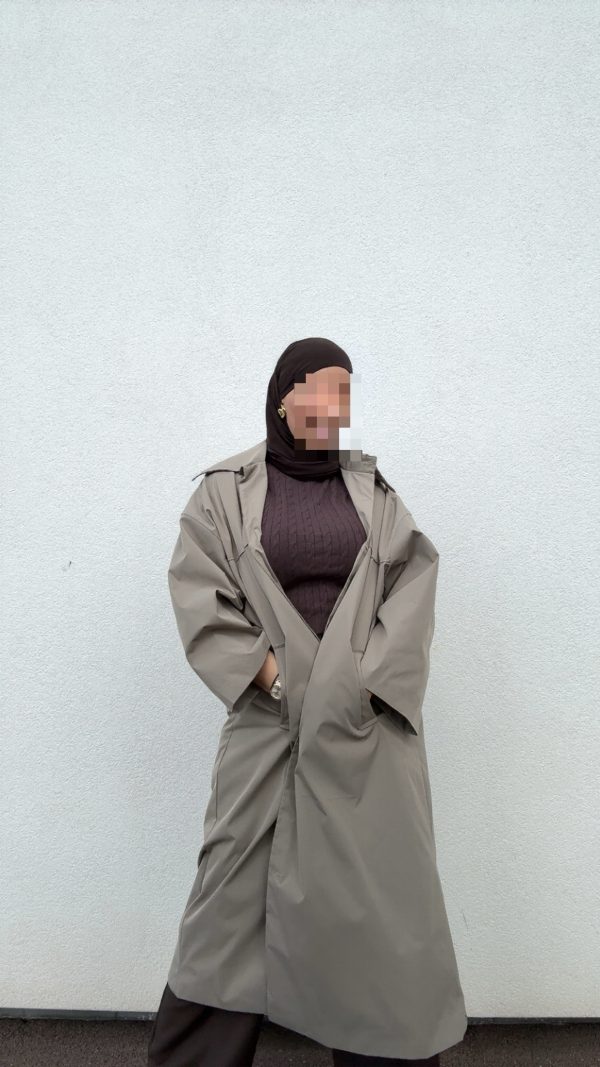 Gabardine long taupe