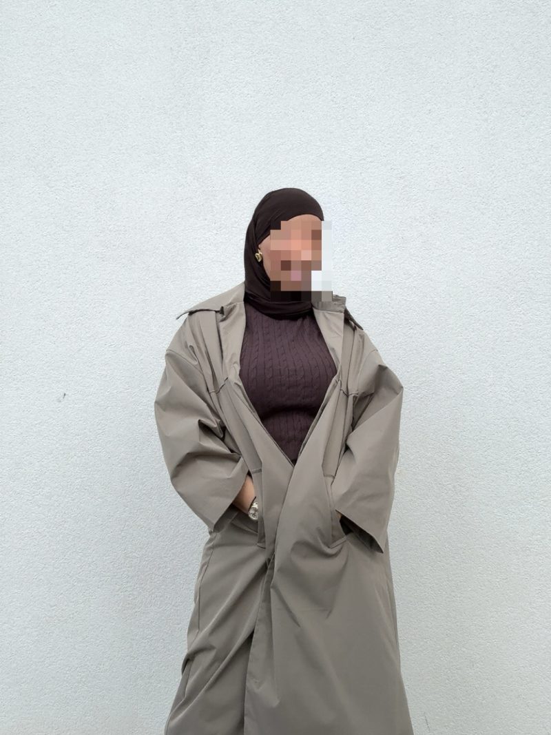 Gabardine long taupe