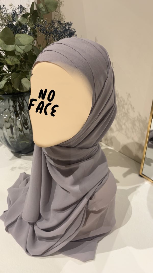 Hijab préformé gris clair