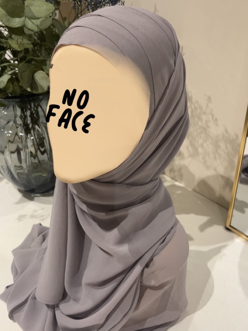 Hijab préformé gris clair