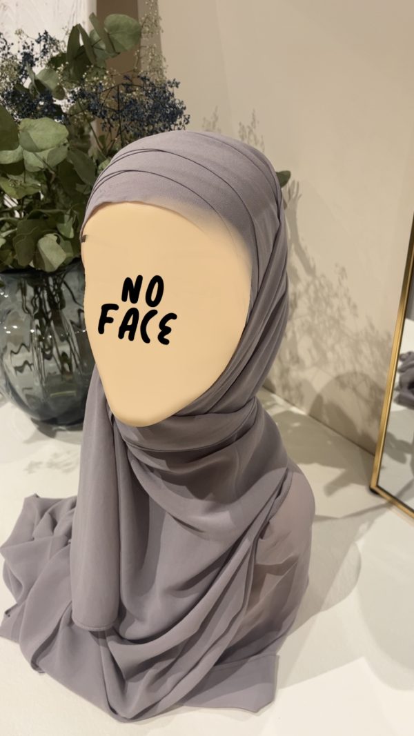 Hijab préformé gris clair