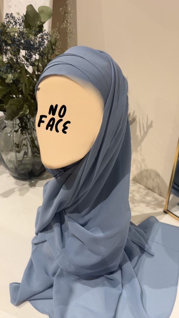 Hijab préformé bleu clair