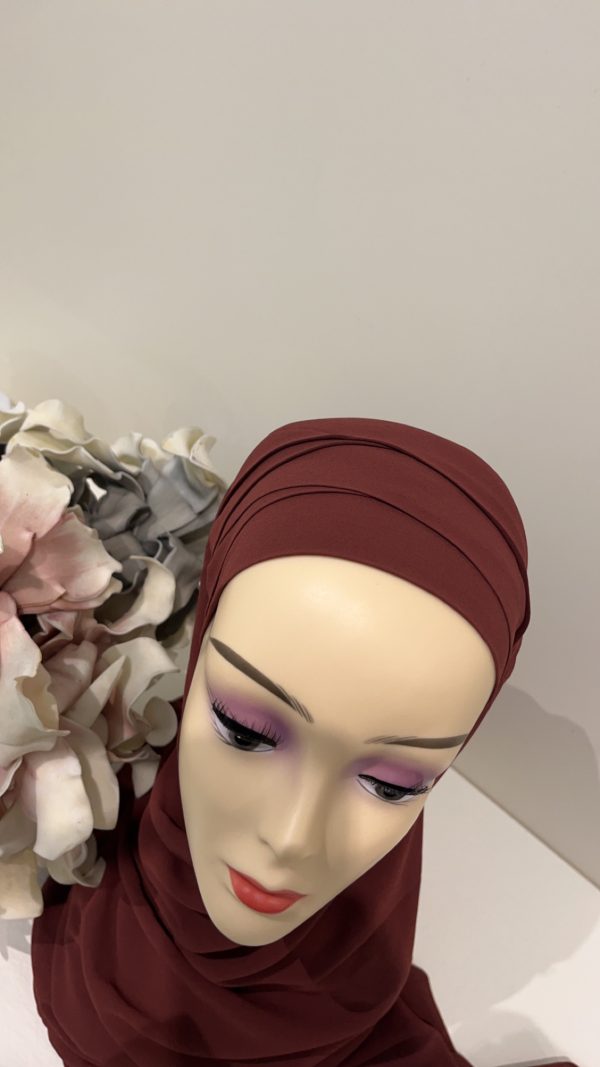 Hijab préformé acajou