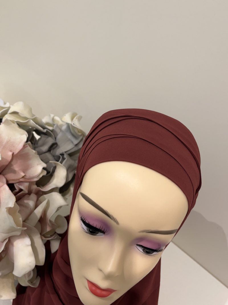 Hijab préformé acajou