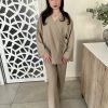 Ensemble cache coeur beige