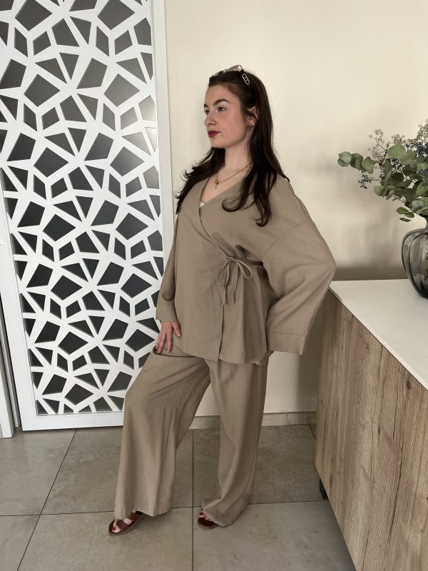 Ensemble cache coeur beige