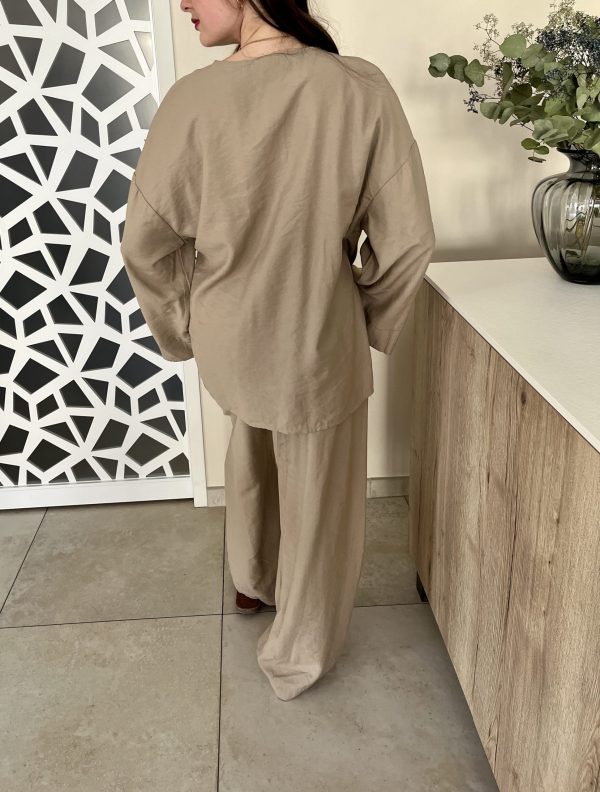Ensemble cache coeur beige