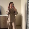 Ensemble cache coeur beige
