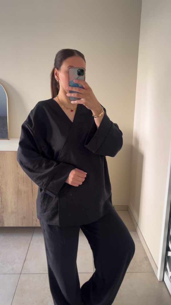 Ensemble cache coeur noir